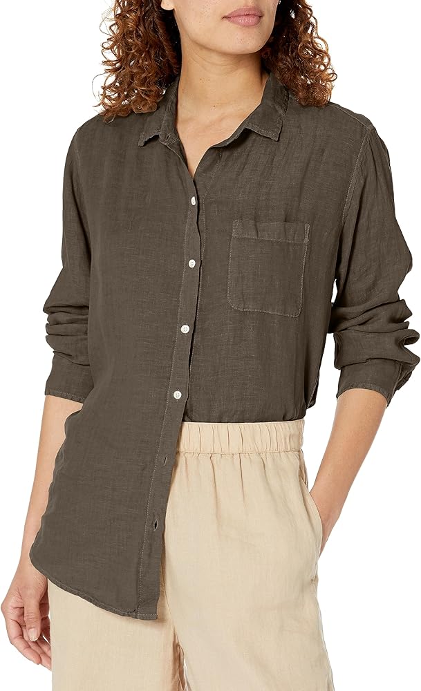 Velvet by Graham & Spencer Women's Mulholland Woven Linen Button Up Shirt