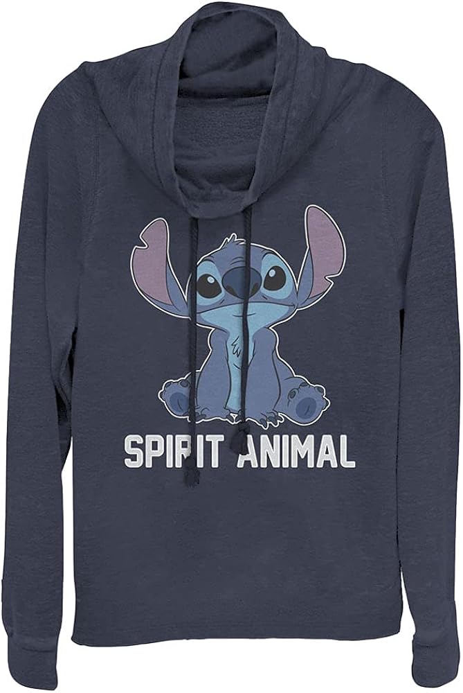 Disney Lilo Stitch Spirit Animal V2 Women's Long Sleeve Cowl Neck Pullover