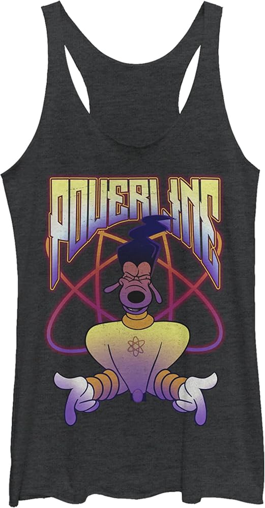 Disney Women's Goofy Movie, a Powerline Jam Tri-Blend Racerback Layering Tank