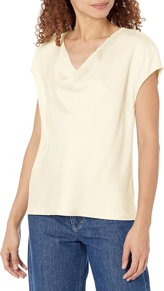 Vince Women's Cowl Neck Cap Sleeve Blouse