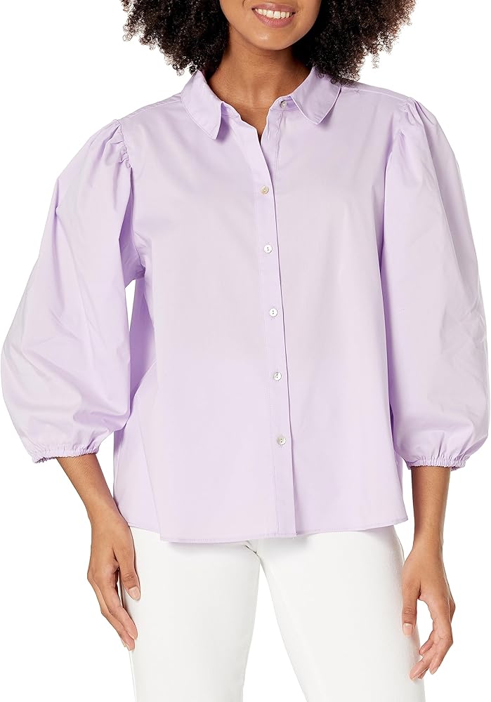 Nanette Nanette Lepore Women's Cotton Poplin Blousson Sleeve Shirt