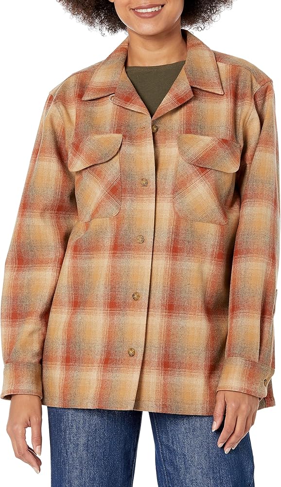 Pendleton Women's Long Sleeve Boyfriend Fit Wool Board Shirt