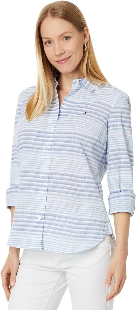 Tommy Hilfiger Button-Down Shirts for Women, Casual Tops