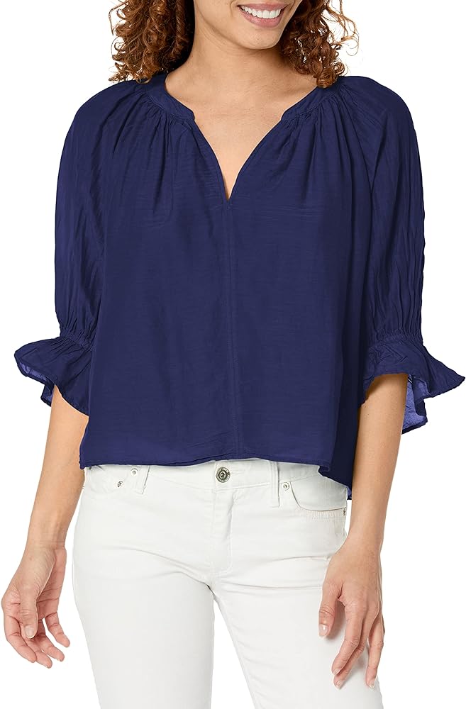 VELVET BY GRAHAM & SPENCER Women's Marina Silk Cotton Voile Top