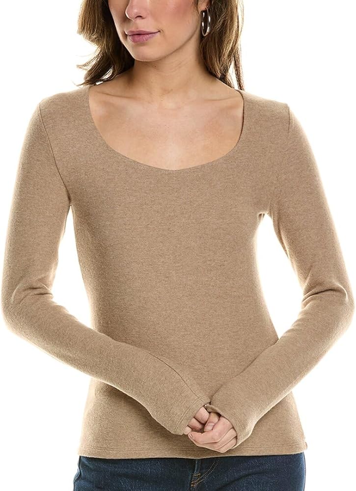 Vince Women's Long Sleeve Cozy Scoop Neck Top