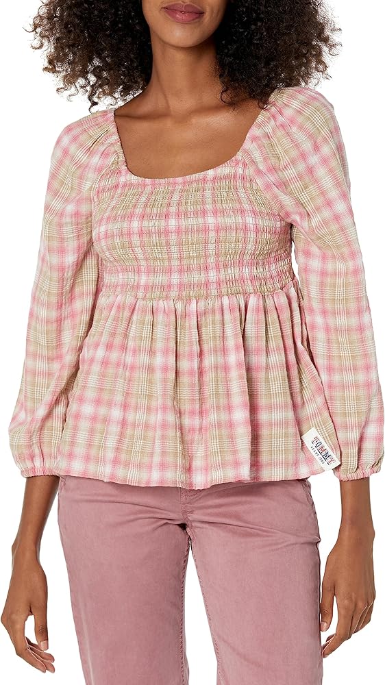 Tommy Hilfiger Women's Plaid Peplum Blouse