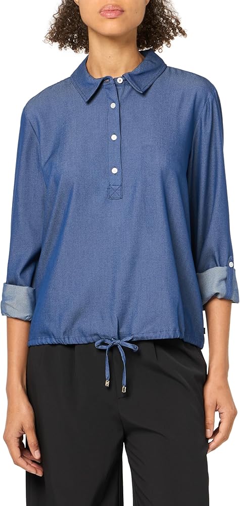 Tommy Hilfiger Women's Collared Tie Hem Popover Shirt