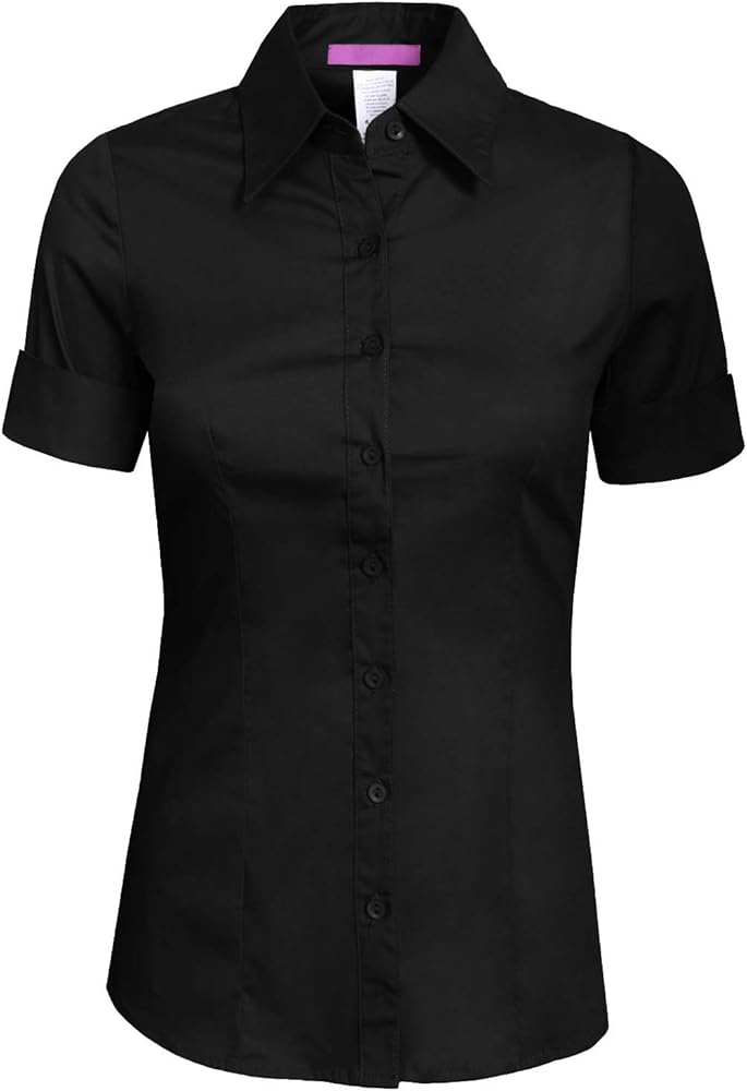 NE PEOPLE Womens Tailored Short Sleeve Button Down Shirt (S-3XL)