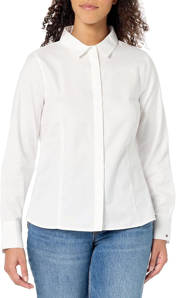 Tommy Hilfiger Women's Long Sleeve Collared Shirt