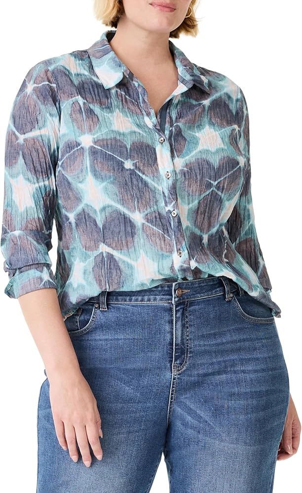 NIC+ZOE Women's Ethereal Seas Crinkle Shirt