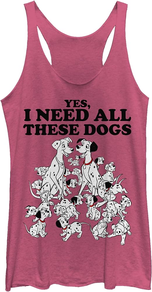 Disney Women's 101 Dalmations All These Dogs Tri-Blend Racerback Layering Tank