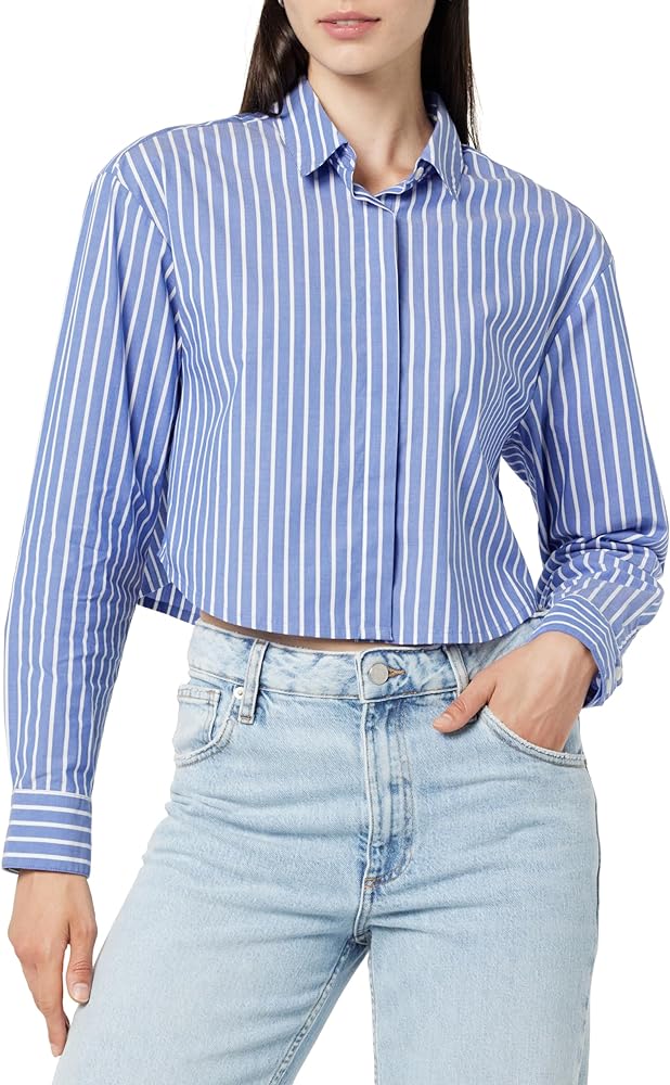 The Drop Women's Isadora Cropped Poplin Shirt