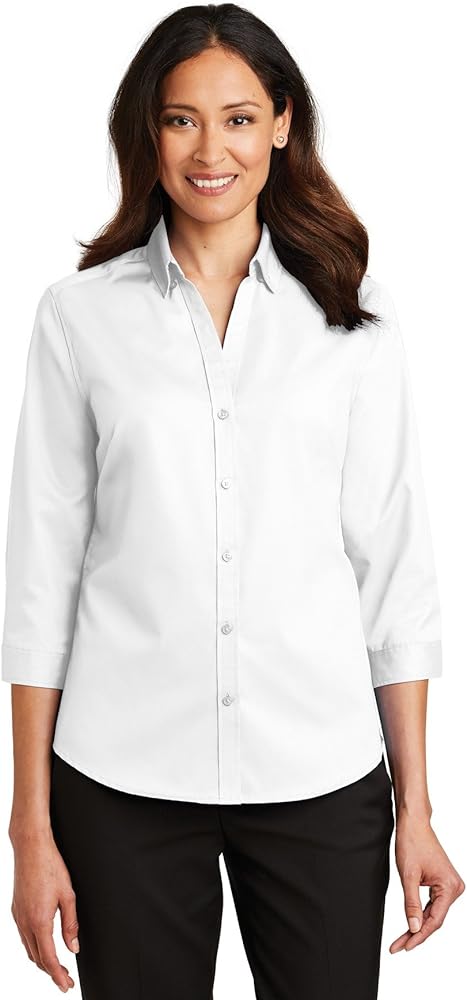 Port Authority Ladies 3/4-Sleeve SuperPro Twill Shirt