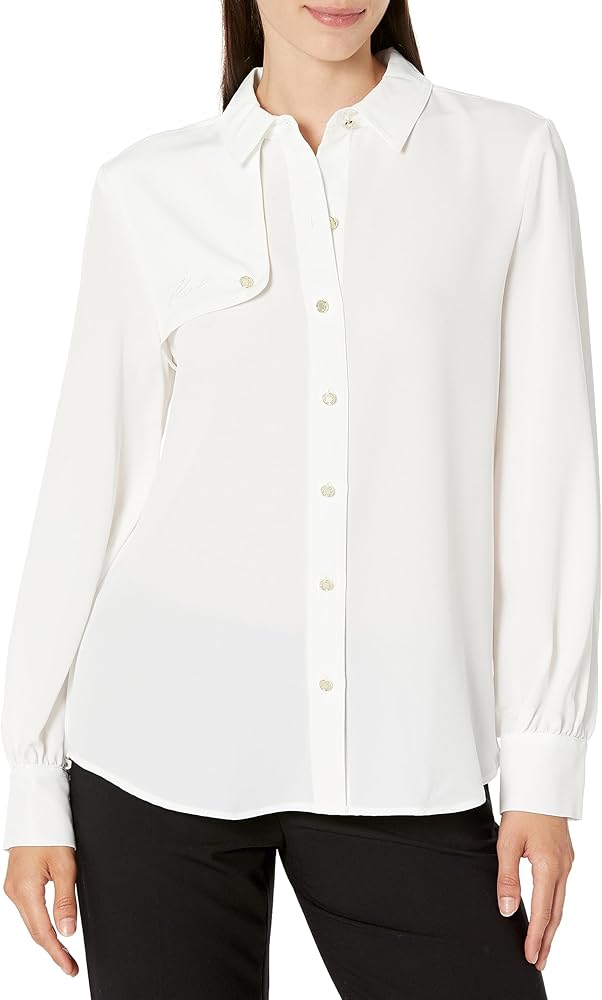 Karl Lagerfeld Paris Women's Logo Sport Blouse