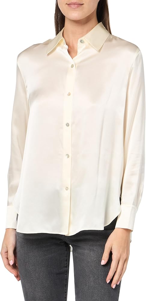 Club Monaco Women's Silk Charmeuse Button Down Shirt