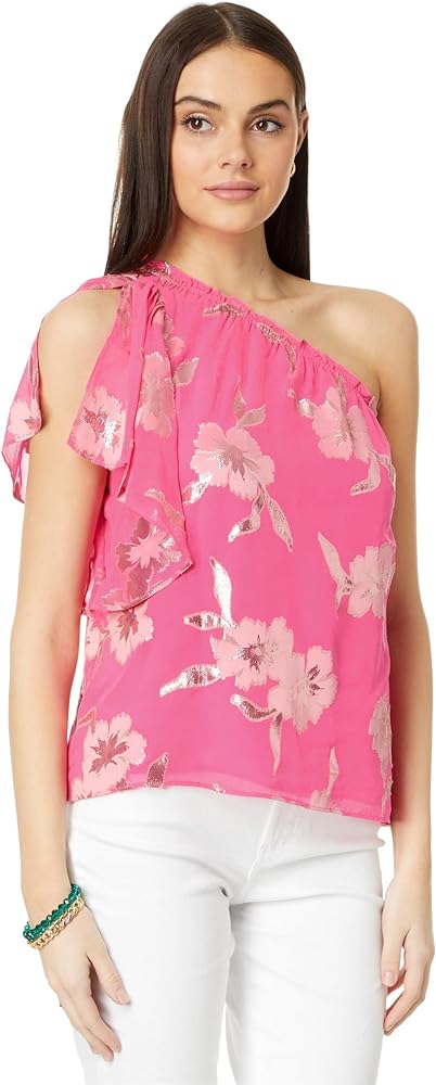 Lilly Pulitzer Women's Sarahleigh One Shoulder Silk Blend Top