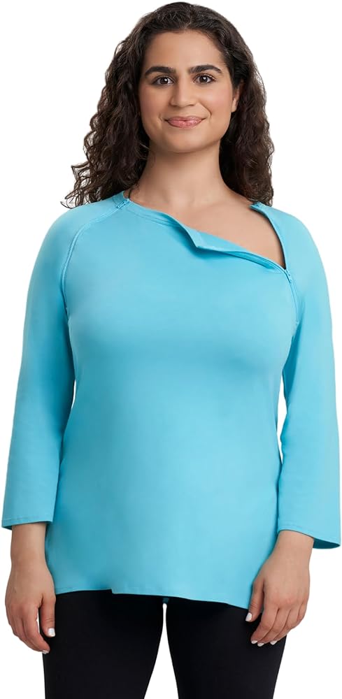 Care+Wear Women’s Long-Sleeve Chest Port Access Shirt – Women’s Long-Sleeve Shirt with Port Access for Central Line