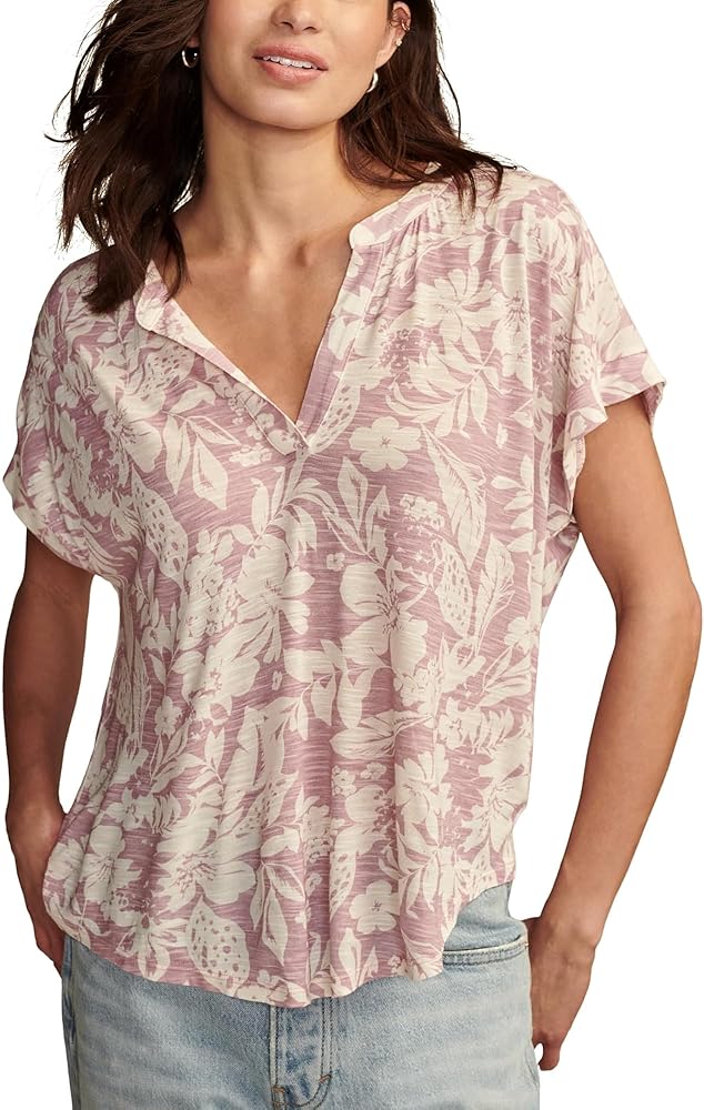 Lucky Brand Women's Sandwash Notch Top