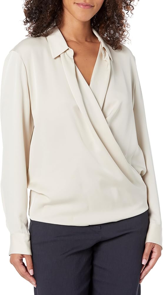 Theory Women's Ls Wrap Blouse