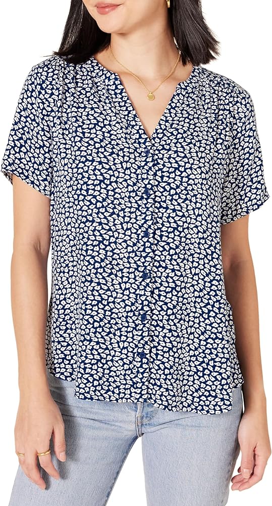 Amazon Essentials Women's Short-Sleeve Woven Blouse