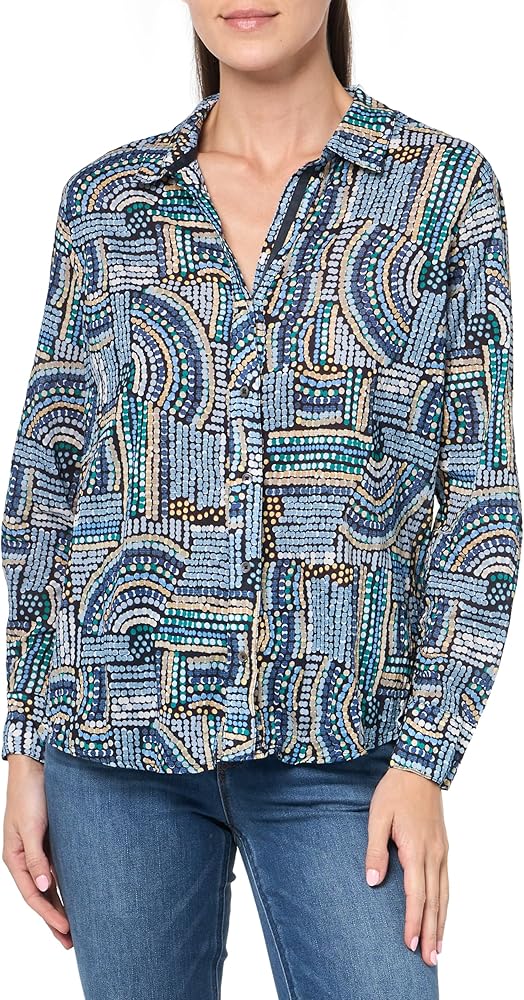 NIC+ZOE Women's Mosaic Mix Crinkle Shirt