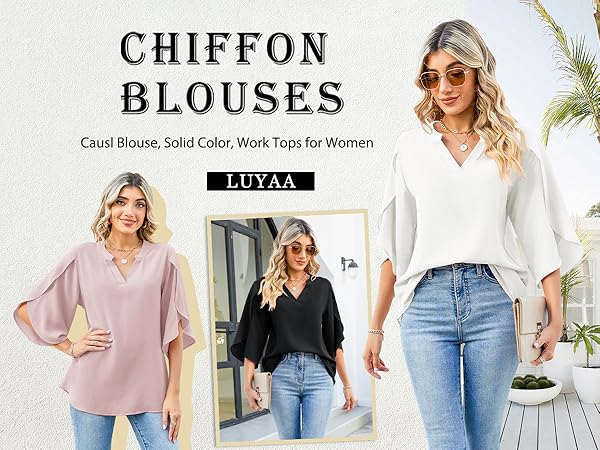 chiffon blouse work tops for women