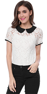 Sheer Lace Short Sleeve Top