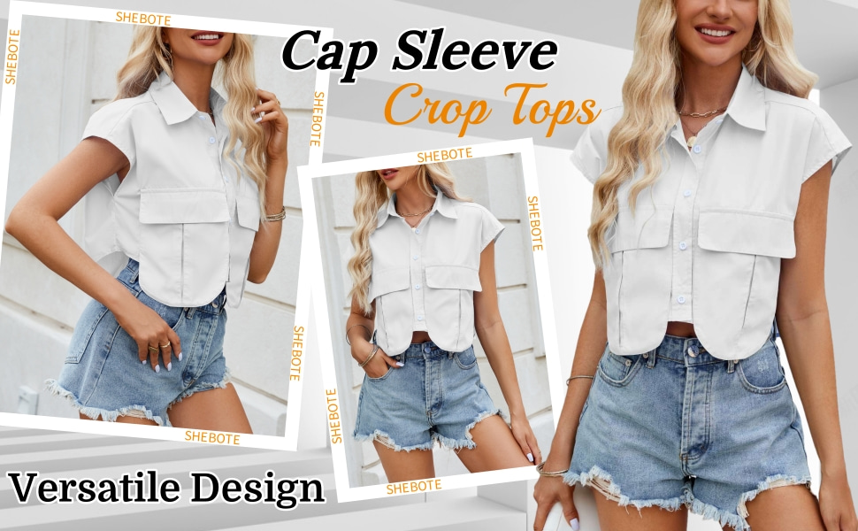 Cropped Button Down Shirts Casual Long Sleeve Crop Tops for Women Waistcoat Tops Vest