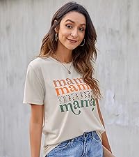 Blooming Jelly Womens Mama Shirt Fashion Graphic Tee Shirts