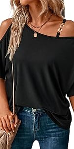 summer black cold off shoulder shirts for women