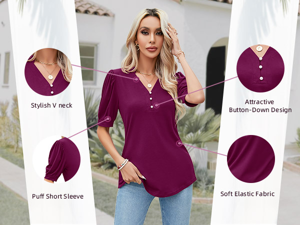 Womens Summer Short Sleeve Shirts