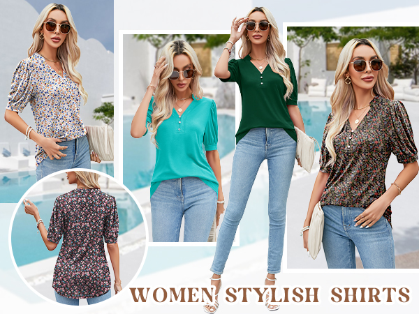 floral tops for women dressy casual