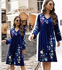 Women Casual Velvet Dress for Ladies