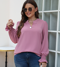 Women Casual Long Sleeve Tops V Neck Loose Fit T Shirts Fall Spring Work Professional Blouse