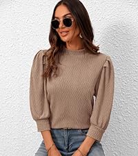 3/4 sleeve blouses for women casual