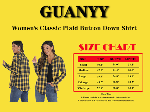 Women''s Classic Plaid Button Down Shirt 5