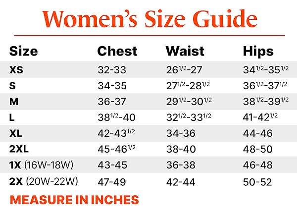 Size Chart, Women, Flannel, extra small, small, medium, large, extra large, wide, hips, chest