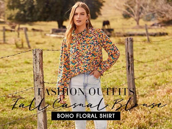 womens fall tops boho shirts for women women floral blouse womens stylish tops boho tops