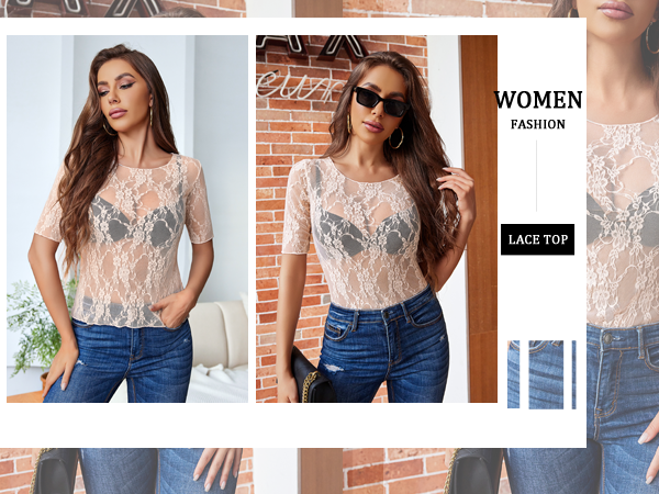 nude lace tops