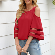 lookbookstore 3/4 flared bell sleeve blouse loose shirt top for women speciaol occasions