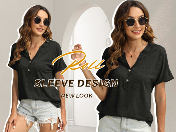 Womens Tshirts Crew Neck Short Sleeve Seam Detail Raglan Sleeve Tops Tee