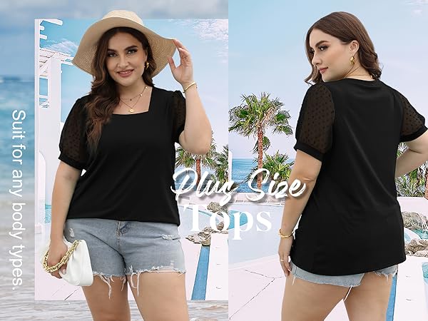 Plus size tops for women business casual outfits short sleeve shirts