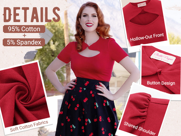 rockabilly pinup retro blouse tops