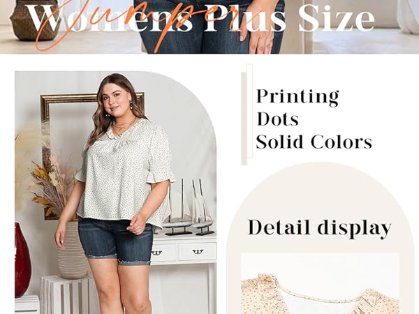 womens plus size summer babydoll tops blouses