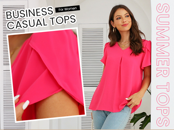 short sleeve blouses for womens business casual flowy ladies tops and blouse dressy work shirts