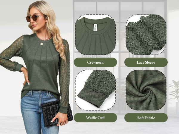 waffle knit tops for women