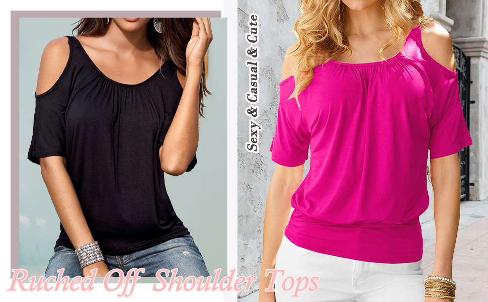 summer cold shoulder tops for women