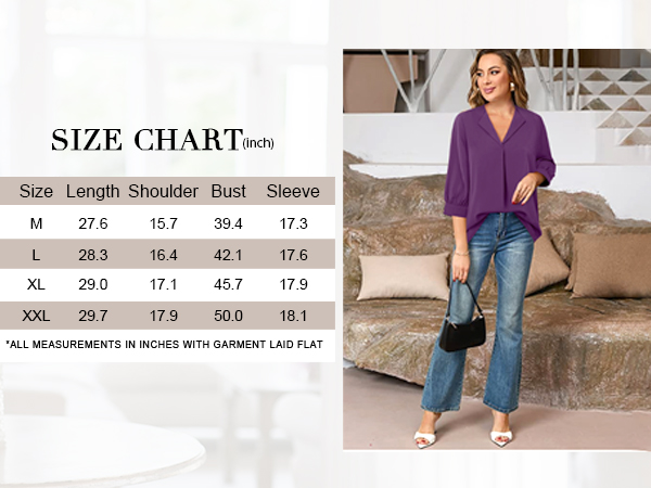 Women Blouse Work / Women Office Top / Women Tunics 3 4 Sleeve / Women Blouses and Tops