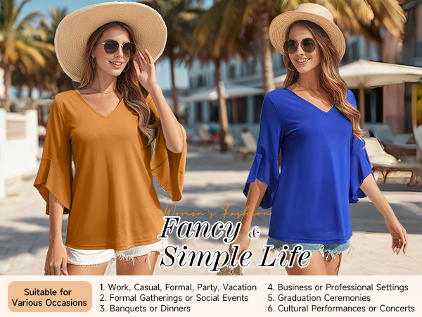 Lotusmile Dressy Casual Blouse for Women