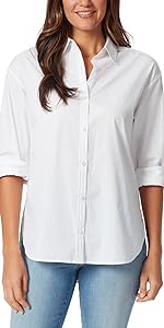 Gloria Vanderbilt Classic Amanda Button down white shirt for women